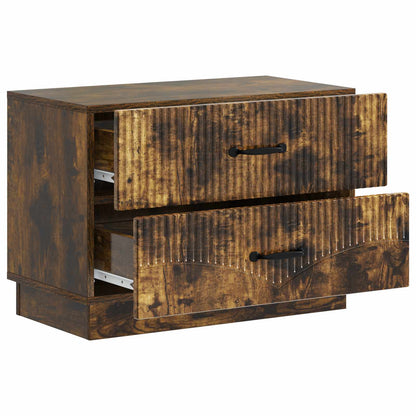 vidaXL Bedside Cabinet Smoked Oak 62 x 34.5 x 44.5 cm Engineered Wood