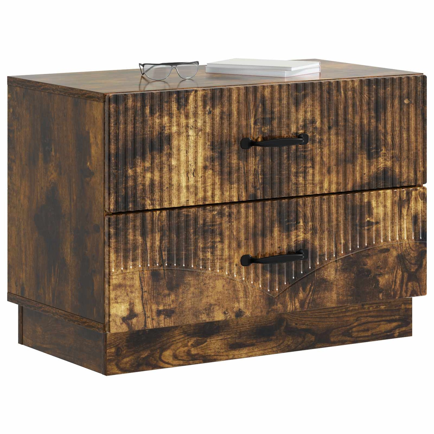 vidaXL Bedside Cabinet Smoked Oak 62 x 34.5 x 44.5 cm Engineered Wood