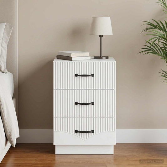vidaXL Bedside Cabinet White 43 x 41 x 63.5 cm Engineered Wood