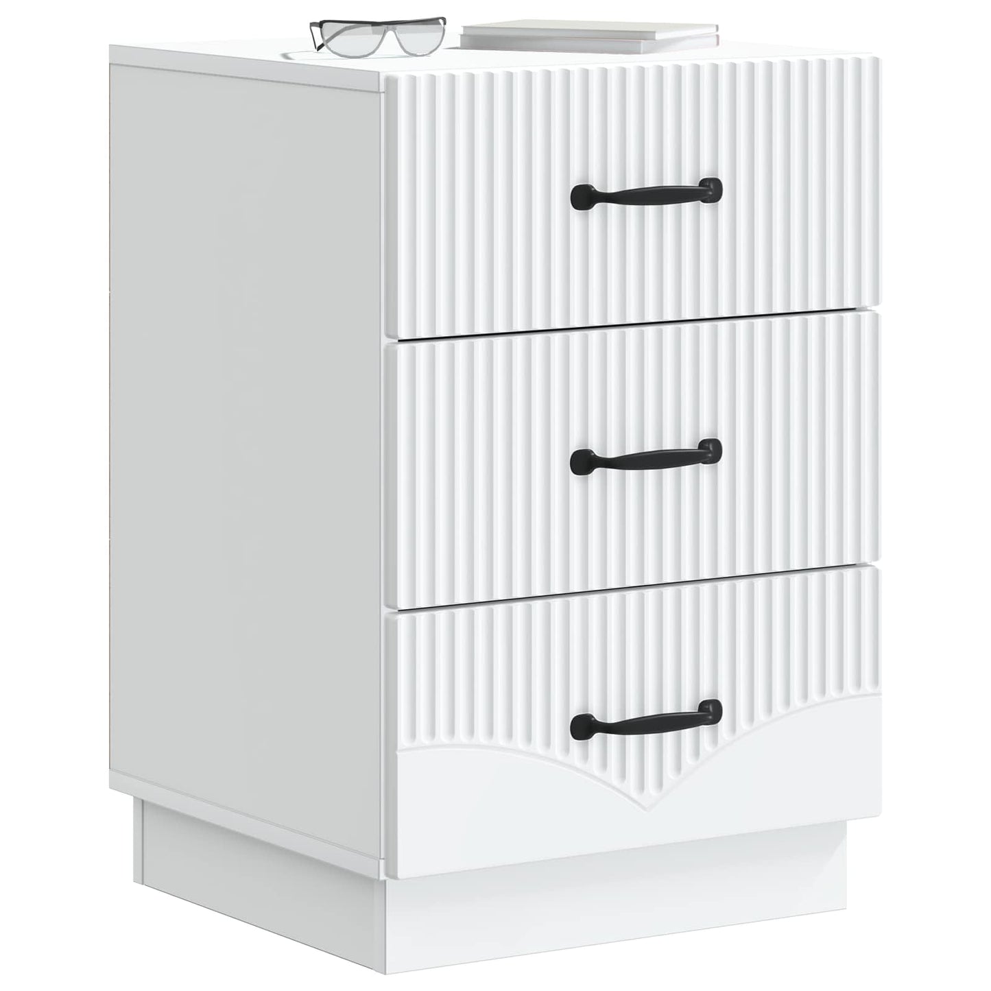 vidaXL Bedside Cabinet White 43 x 41 x 63.5 cm Engineered Wood