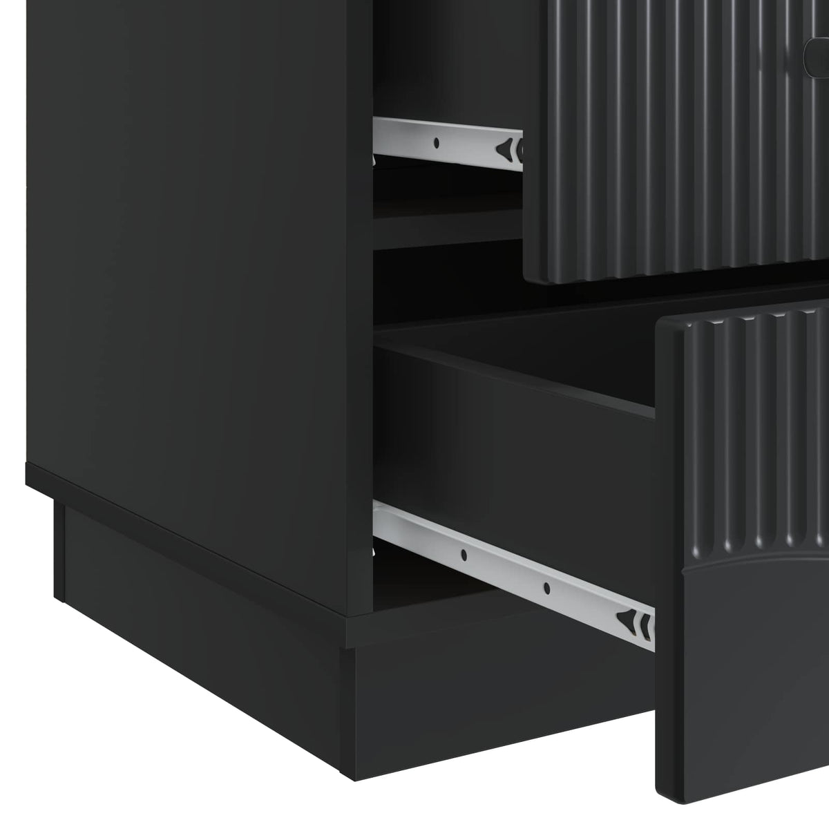 vidaXL Bedside Cabinet Black 43 x 41 x 63.5 cm Engineered Wood
