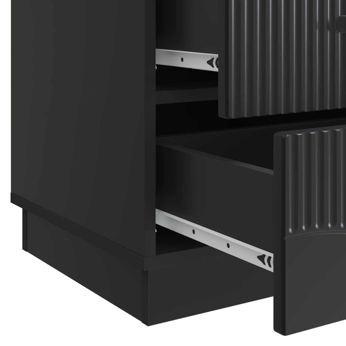 vidaXL Bedside Cabinet Black 43 x 41 x 63.5 cm Engineered Wood