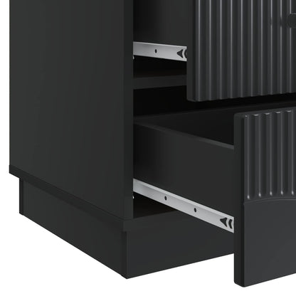 vidaXL Bedside Cabinet Black 43 x 41 x 63.5 cm Engineered Wood