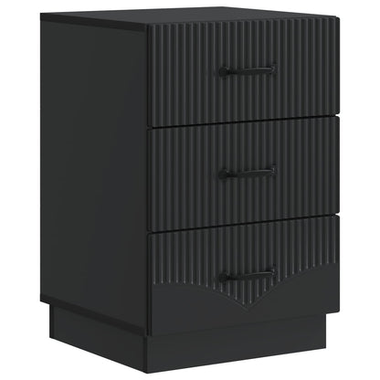 vidaXL Bedside Cabinet Black 43 x 41 x 63.5 cm Engineered Wood
