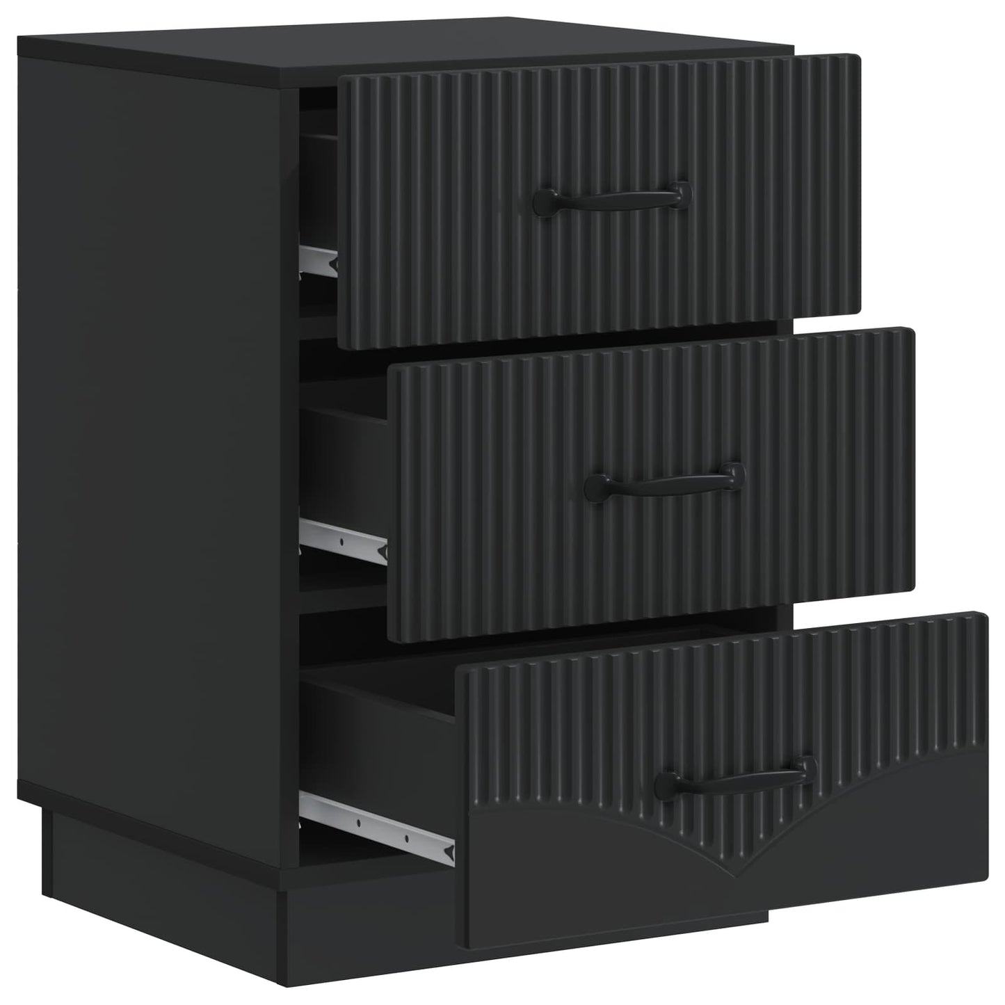 vidaXL Bedside Cabinet Black 43 x 41 x 63.5 cm Engineered Wood