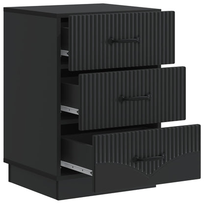 vidaXL Bedside Cabinet Black 43 x 41 x 63.5 cm Engineered Wood
