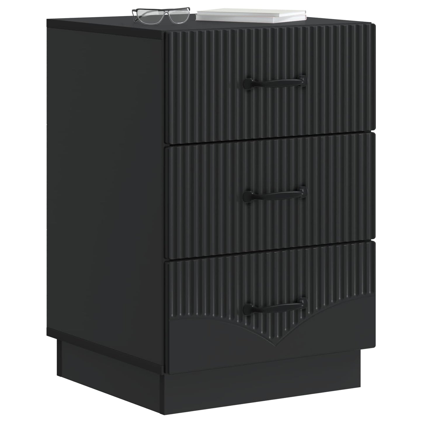 vidaXL Bedside Cabinet Black 43 x 41 x 63.5 cm Engineered Wood