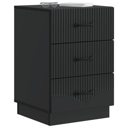vidaXL Bedside Cabinet Black 43 x 41 x 63.5 cm Engineered Wood