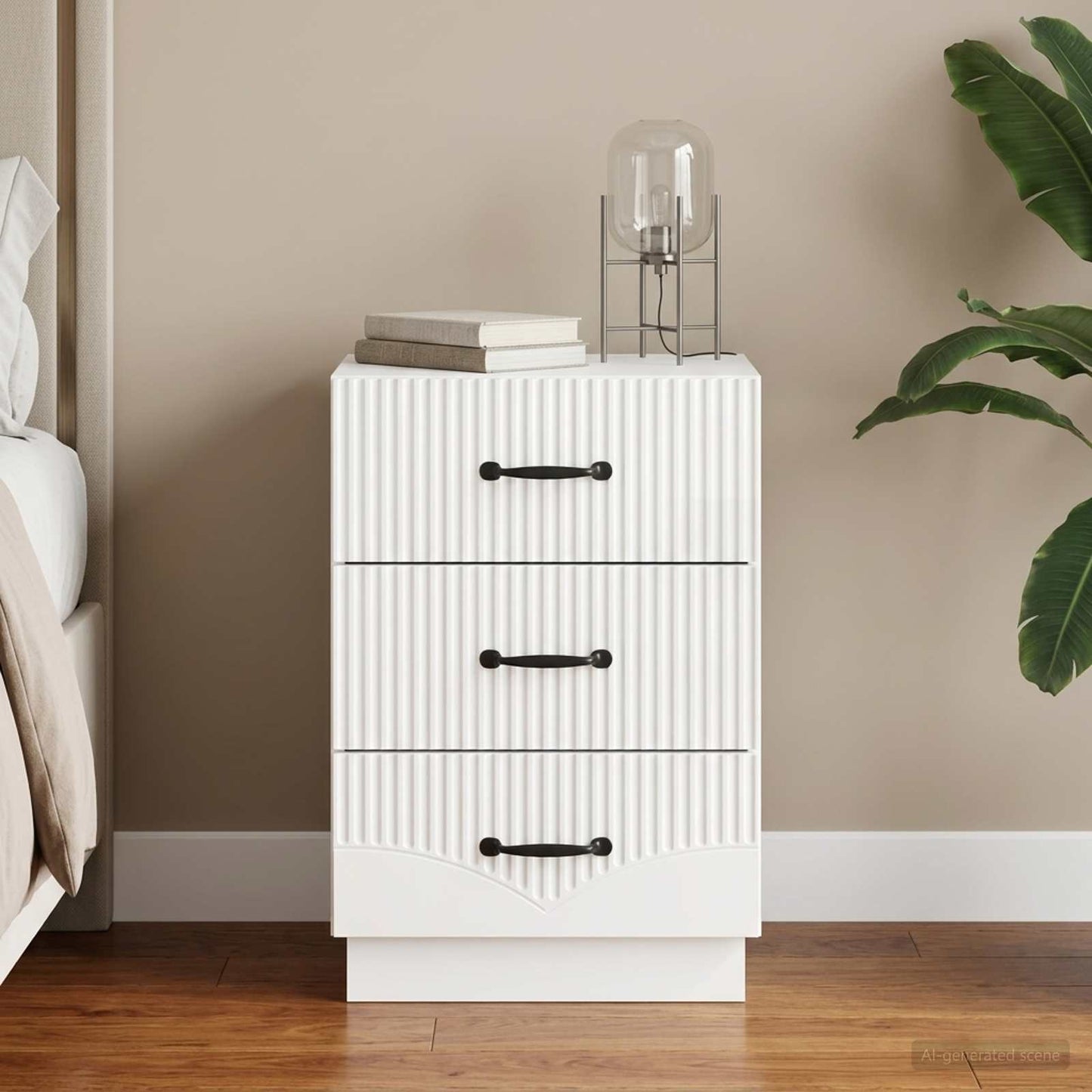 vidaXL Bedside Cabinet with Drawer High Gloss White 43 x 41 x 63.5 cm