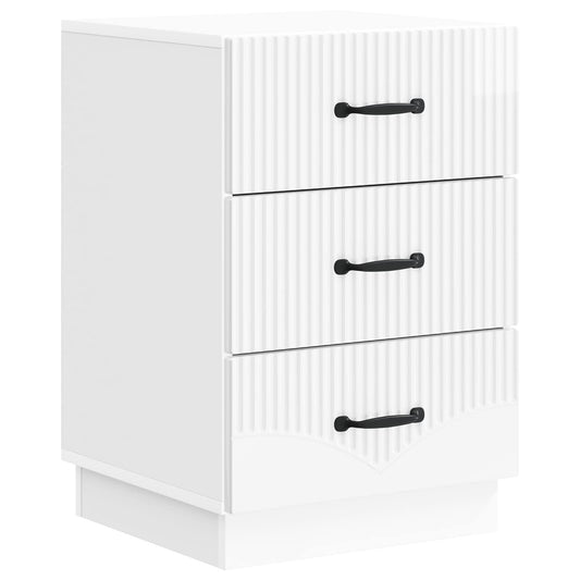 vidaXL Bedside Cabinet with Drawer High Gloss White 43 x 41 x 63.5 cm