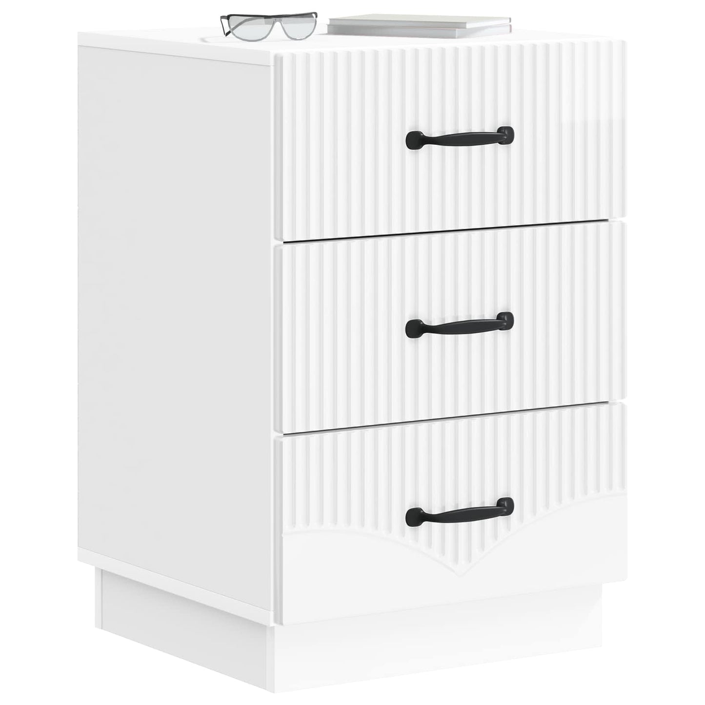 vidaXL Bedside Cabinet with Drawer High Gloss White 43 x 41 x 63.5 cm