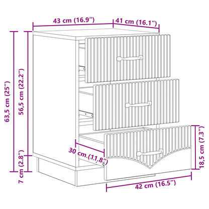 vidaXL Bedside Cabinet with Drawer High Gloss White 43 x 41 x 63.5 cm