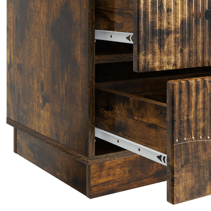 vidaXL Bedside Cabinet Smoked Oak 43 x 41 x 63.5 cm Engineered Wood
