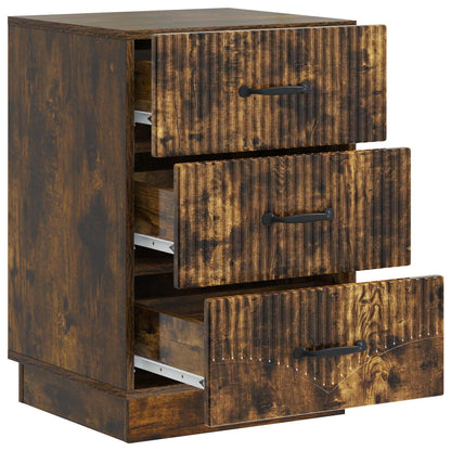 vidaXL Bedside Cabinet Smoked Oak 43 x 41 x 63.5 cm Engineered Wood