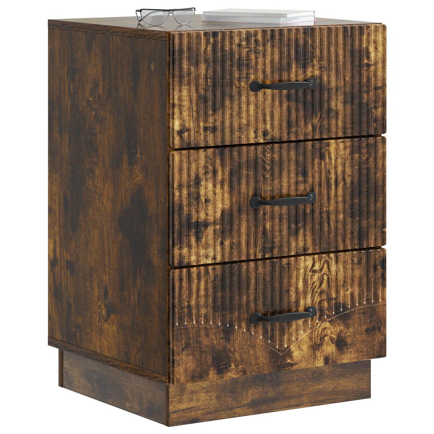 vidaXL Bedside Cabinet Smoked Oak 43 x 41 x 63.5 cm Engineered Wood
