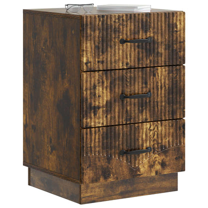 vidaXL Bedside Cabinet Smoked Oak 43 x 41 x 63.5 cm Engineered Wood