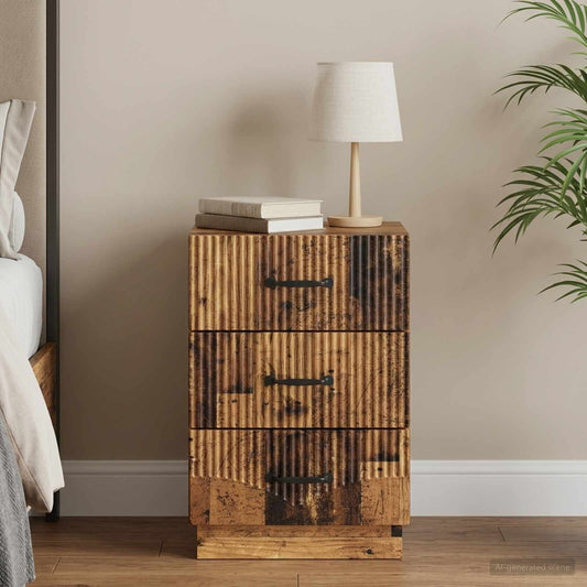 vidaXL Bedside Cabinet Old Wood 43 x 41 x 63.5 cm Engineered Wood