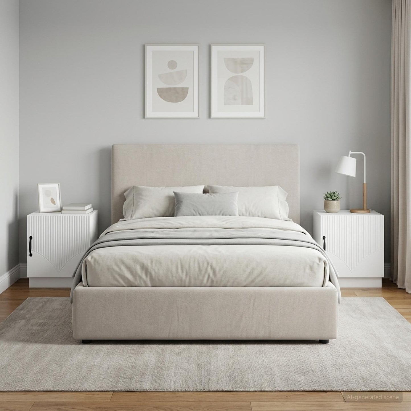 vidaXL Bedside Table 2 pcs White 43 x 34.5 x 47 cm Engineered Wood