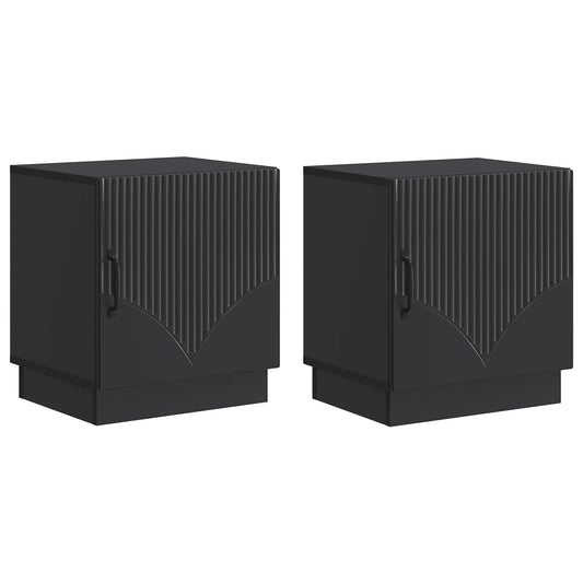 vidaXL Bedside Table 2 pcs Black 43 x 34.5 x 47 cm Engineered Wood