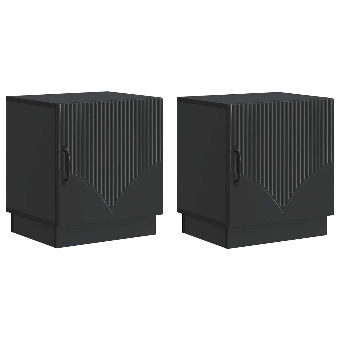 vidaXL Bedside Table 2 pcs Black 43 x 34.5 x 47 cm Engineered Wood