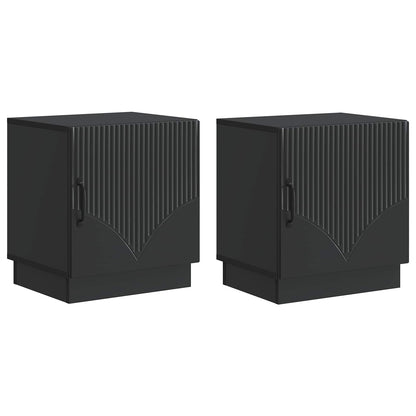 vidaXL Bedside Table 2 pcs Black 43 x 34.5 x 47 cm Engineered Wood