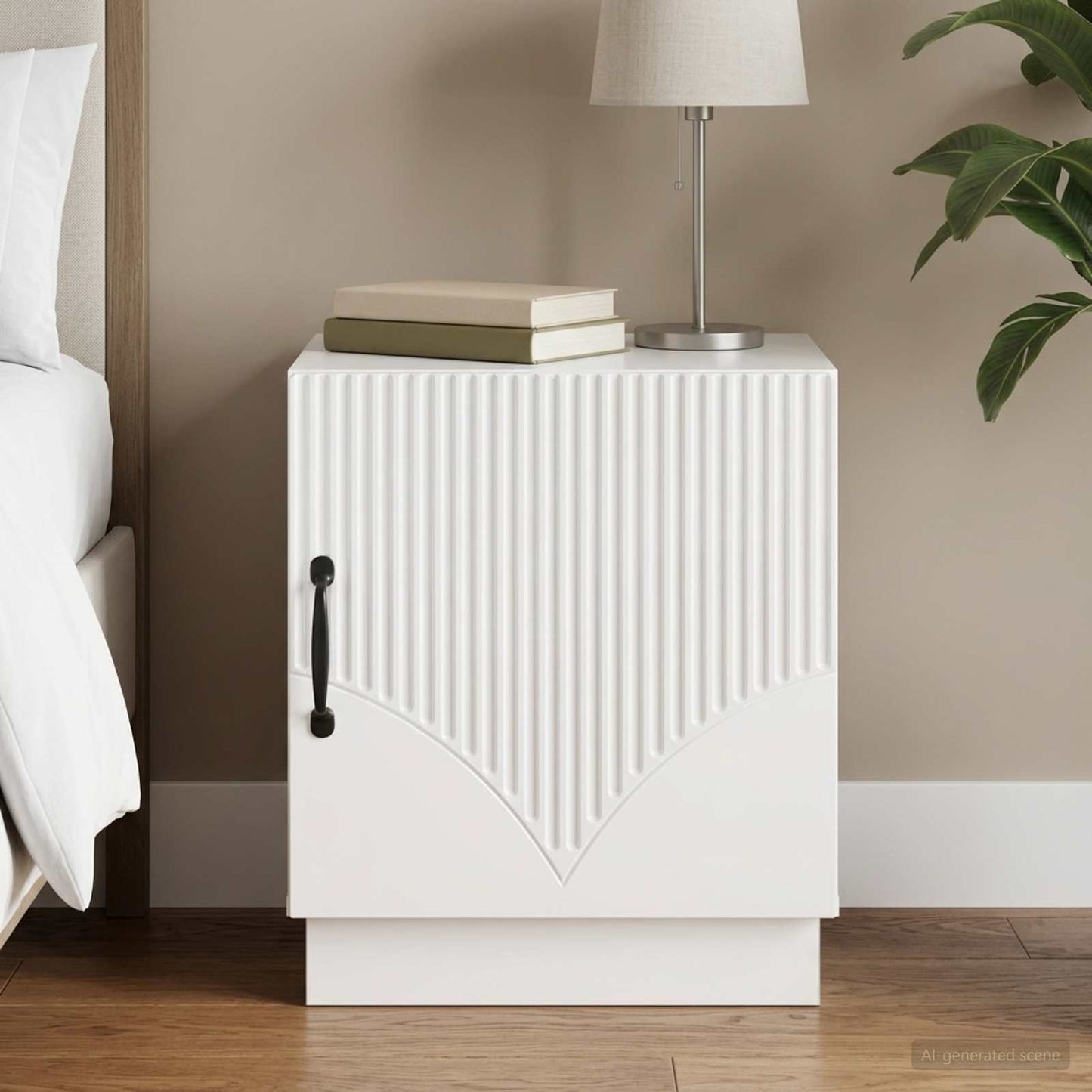 vidaXL Bedside Table High Gloss White 43 x 34.5 x 47 cm