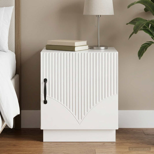 vidaXL Bedside Table High Gloss White 43 x 34.5 x 47 cm