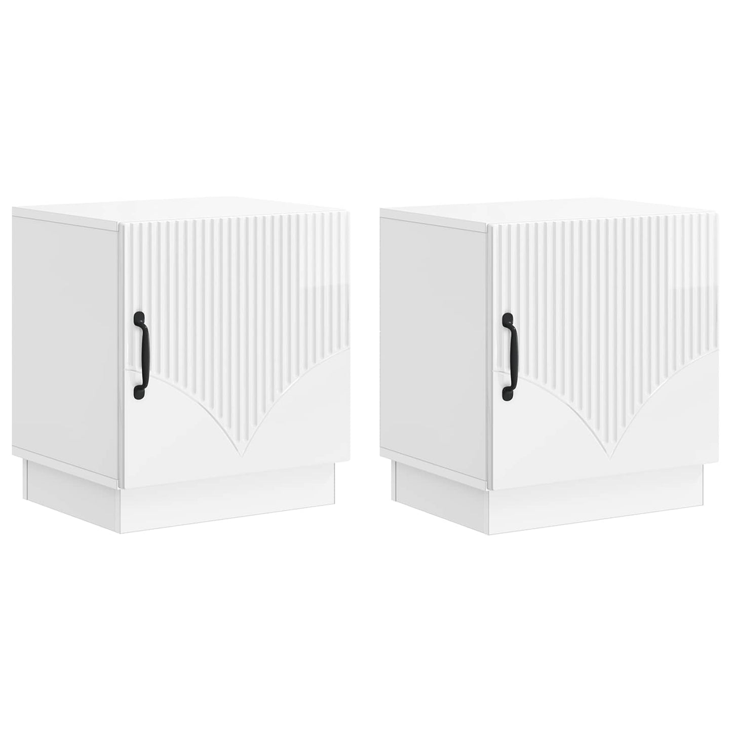 vidaXL Bedside Table 2 pcs High Gloss White 43 x 34.5 x 47 cm