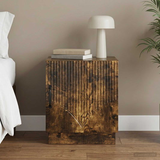 vidaXL Bedside Table Smoked Oak 43 x 34.5 x 47 cm Engineered Wood