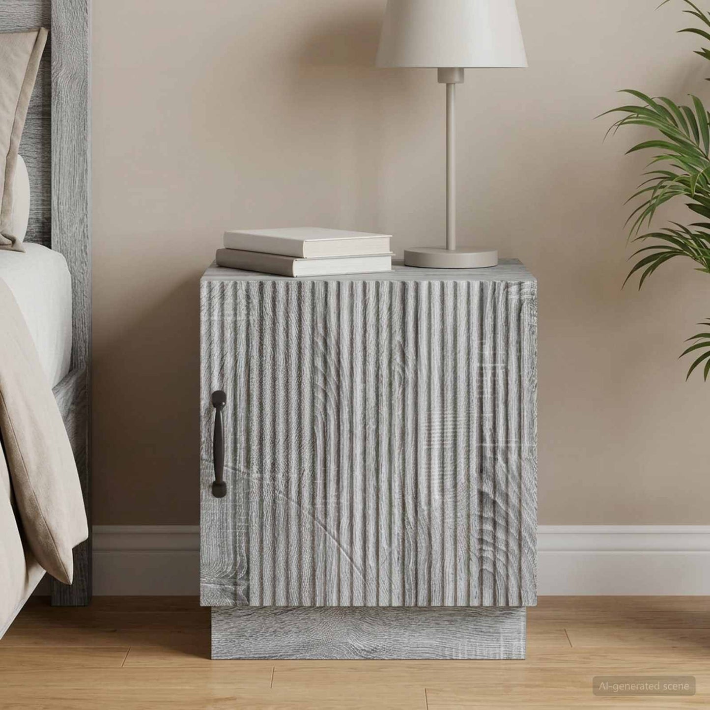 vidaXL Bedside Table Grey Sonoma 43 x 34.5 x 47 cm Engineered Wood