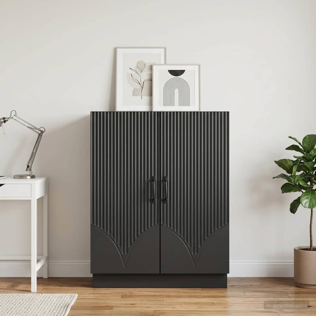 vidaXL Sideboard Black 66 x 34.5 x 87 cm Engineered Wood