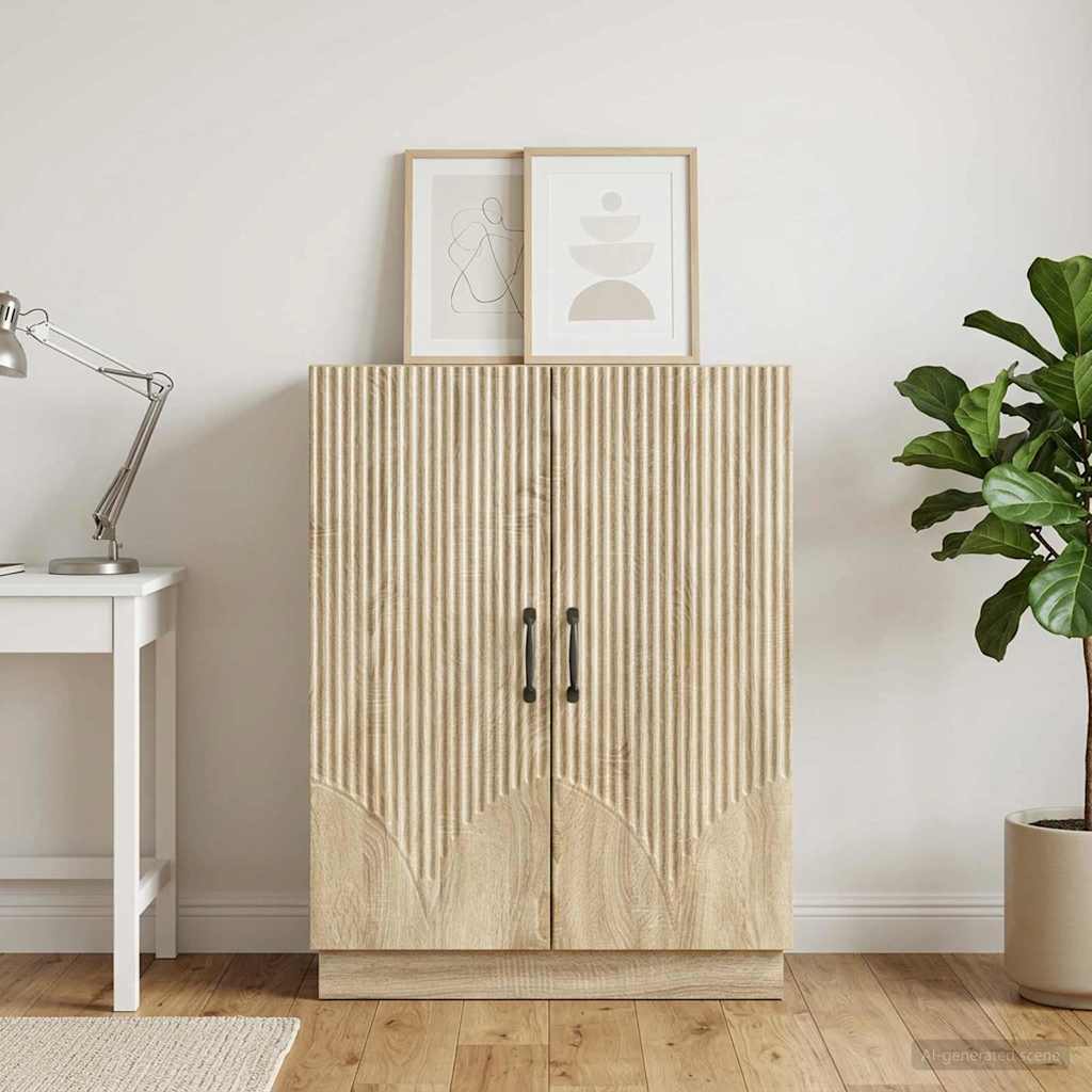 vidaXL Sideboard Sonoma Oak 66 x 34.5 x 87 cm Engineered Wood