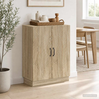 vidaXL Sideboard Sonoma Oak 66 x 34.5 x 87 cm Engineered Wood