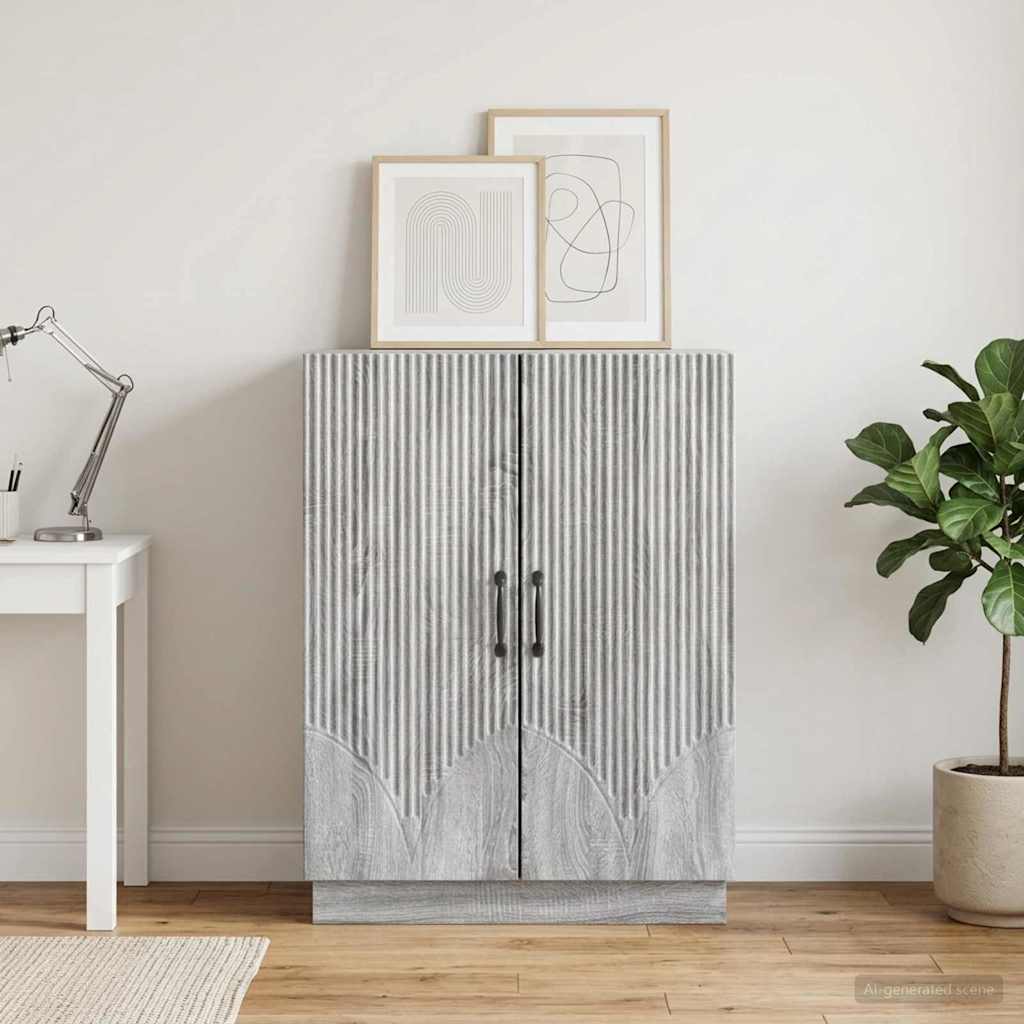 vidaXL Sideboard Grey Sonoma 66 x 34.5 x 87 cm Engineered Wood