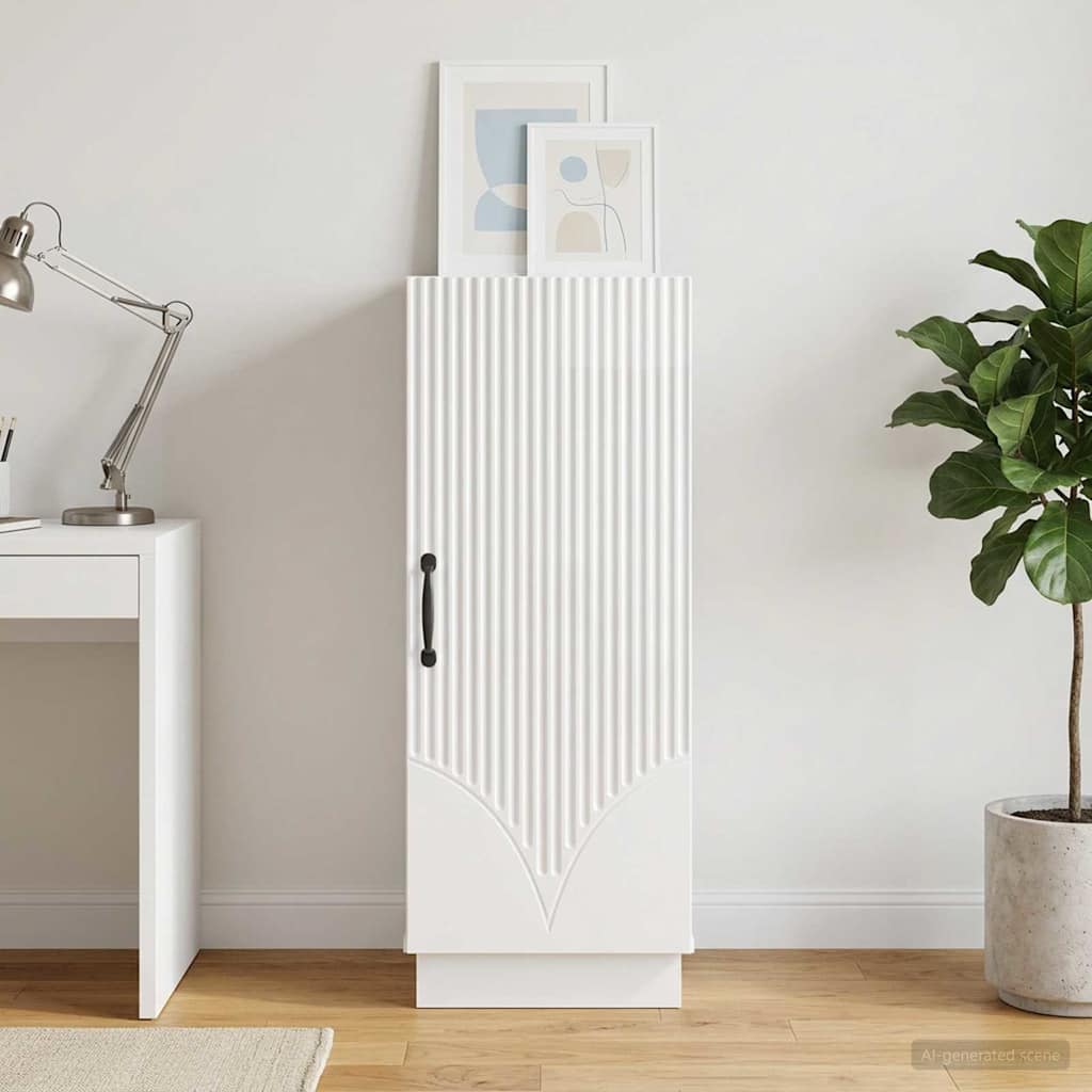 vidaXL Sideboard High Gloss White 33 x 34.5 x 87 cm Engineered Wood