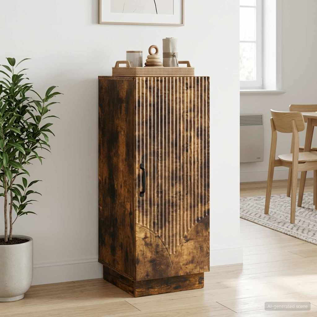 vidaXL Sideboard Smoked Oak 33 x 34.5 x 87 cm Engineered Wood