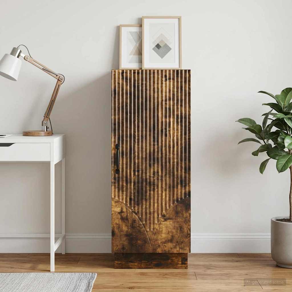 vidaXL Sideboard Smoked Oak 33 x 34.5 x 87 cm Engineered Wood