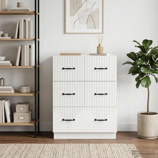 vidaXL Drawer Cabinet White 66 x 34.5 x 87 cm Engineered Wood