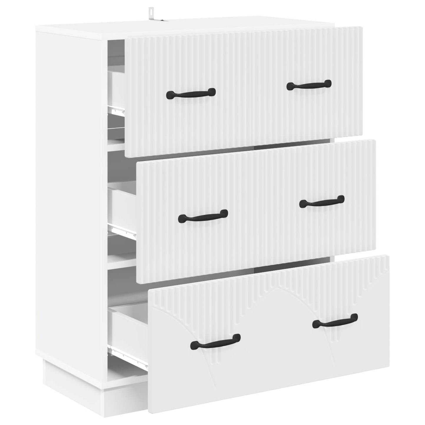 vidaXL Drawer Cabinet White 66 x 34.5 x 87 cm Engineered Wood