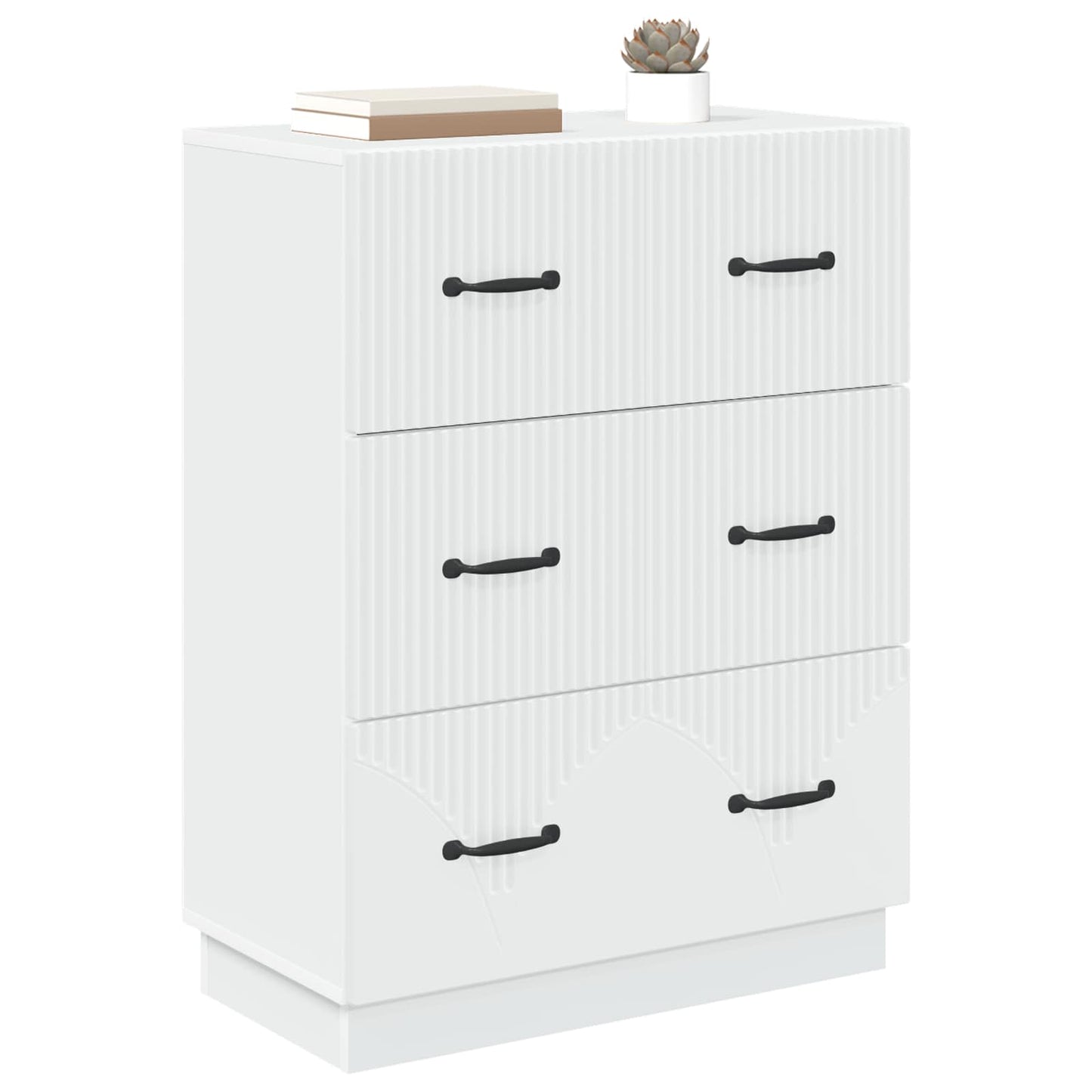 vidaXL Drawer Cabinet White 66 x 34.5 x 87 cm Engineered Wood