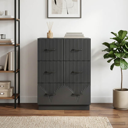 vidaXL Drawer Cabinet Black 66 x 34.5 x 87 cm Engineered Wood
