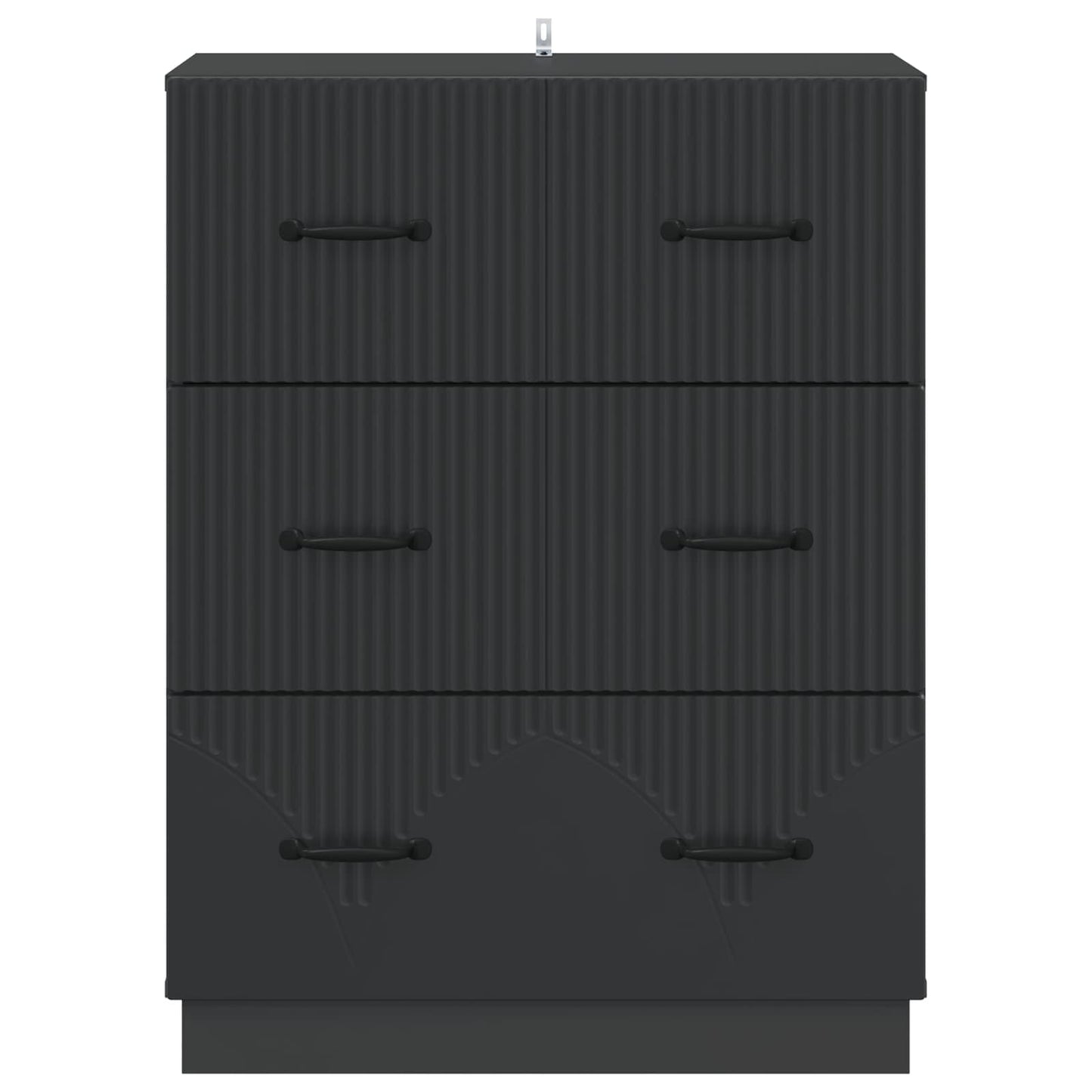 vidaXL Drawer Cabinet Black 66 x 34.5 x 87 cm Engineered Wood