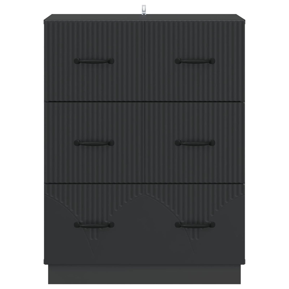 vidaXL Drawer Cabinet Black 66 x 34.5 x 87 cm Engineered Wood