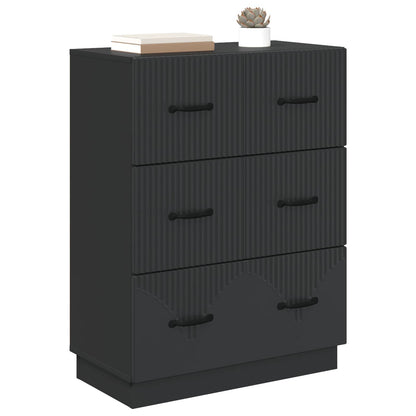 vidaXL Drawer Cabinet Black 66 x 34.5 x 87 cm Engineered Wood