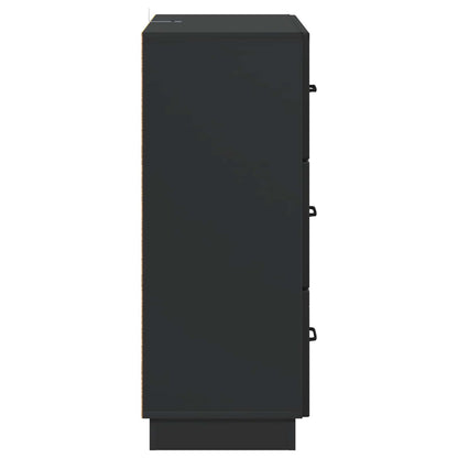 vidaXL Drawer Cabinet Black 66 x 34.5 x 87 cm Engineered Wood