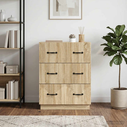 vidaXL Drawer Cabinet Sonoma Oak 66 x 34.5 x 87 cm Engineered Wood