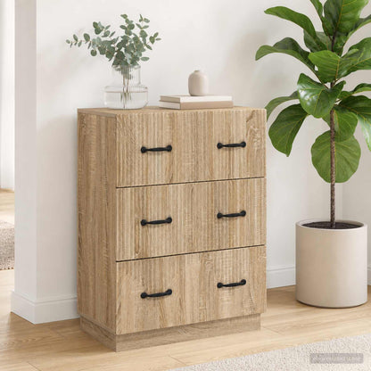 vidaXL Drawer Cabinet Sonoma Oak 66 x 34.5 x 87 cm Engineered Wood