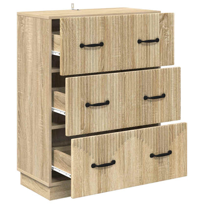 vidaXL Drawer Cabinet Sonoma Oak 66 x 34.5 x 87 cm Engineered Wood