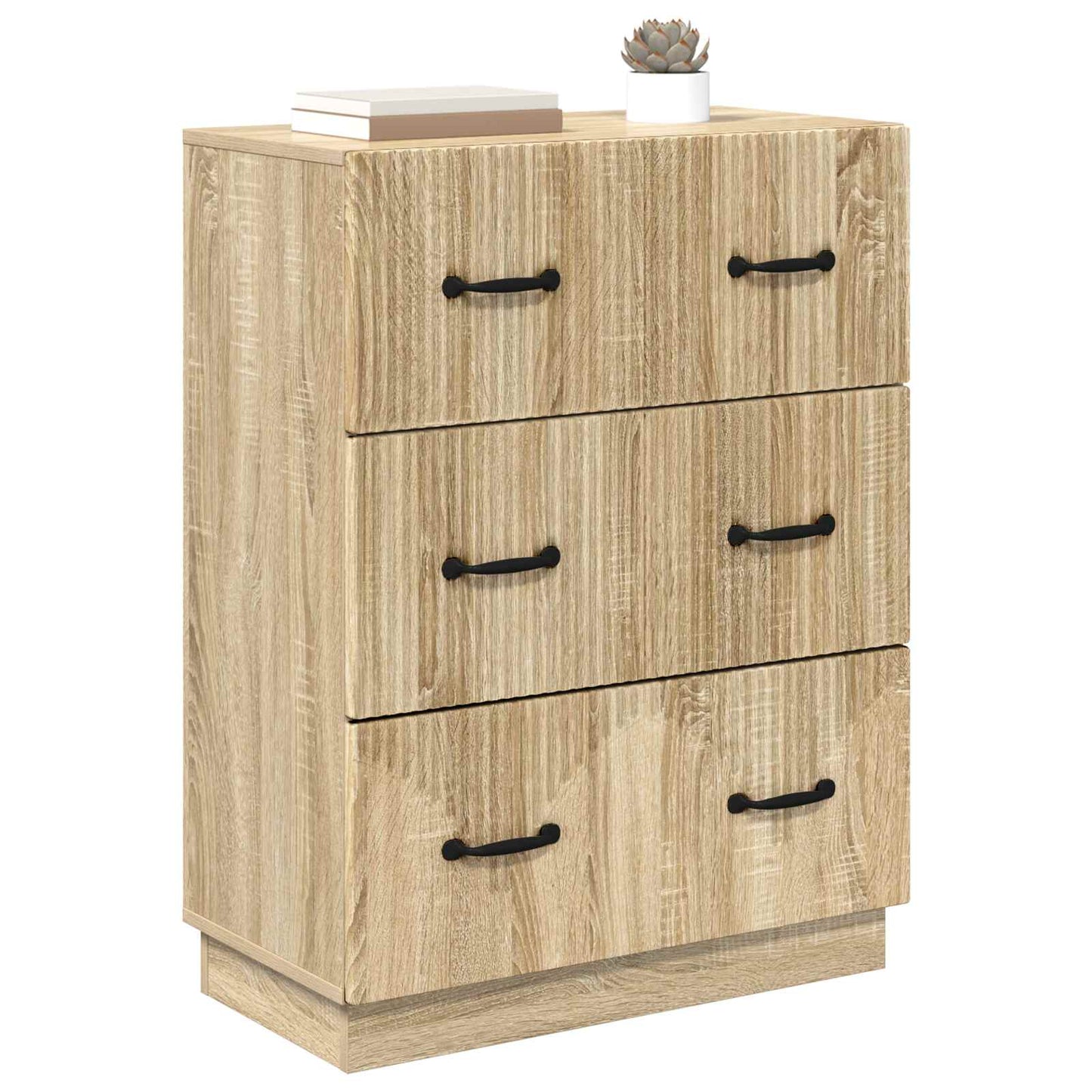 vidaXL Drawer Cabinet Sonoma Oak 66 x 34.5 x 87 cm Engineered Wood