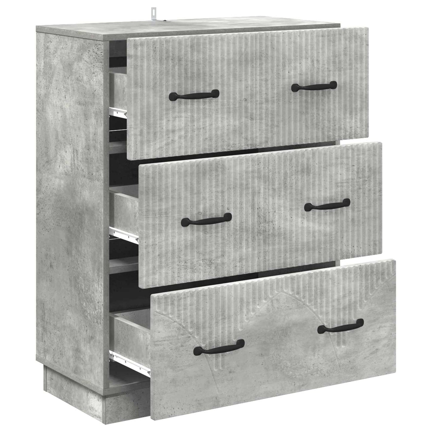 vidaXL Drawer Cabinet Concrete Grey 66 x 34.5 x 87 cm Engineered Wood